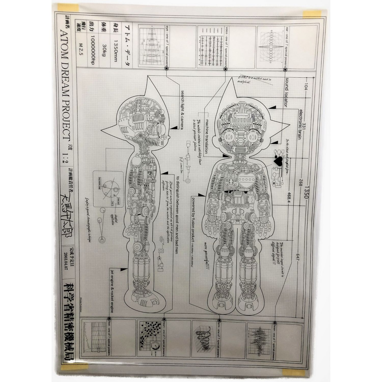 鉄腕アトム1/2設計図 ポスター ICチップ付｜トレファクONLINE