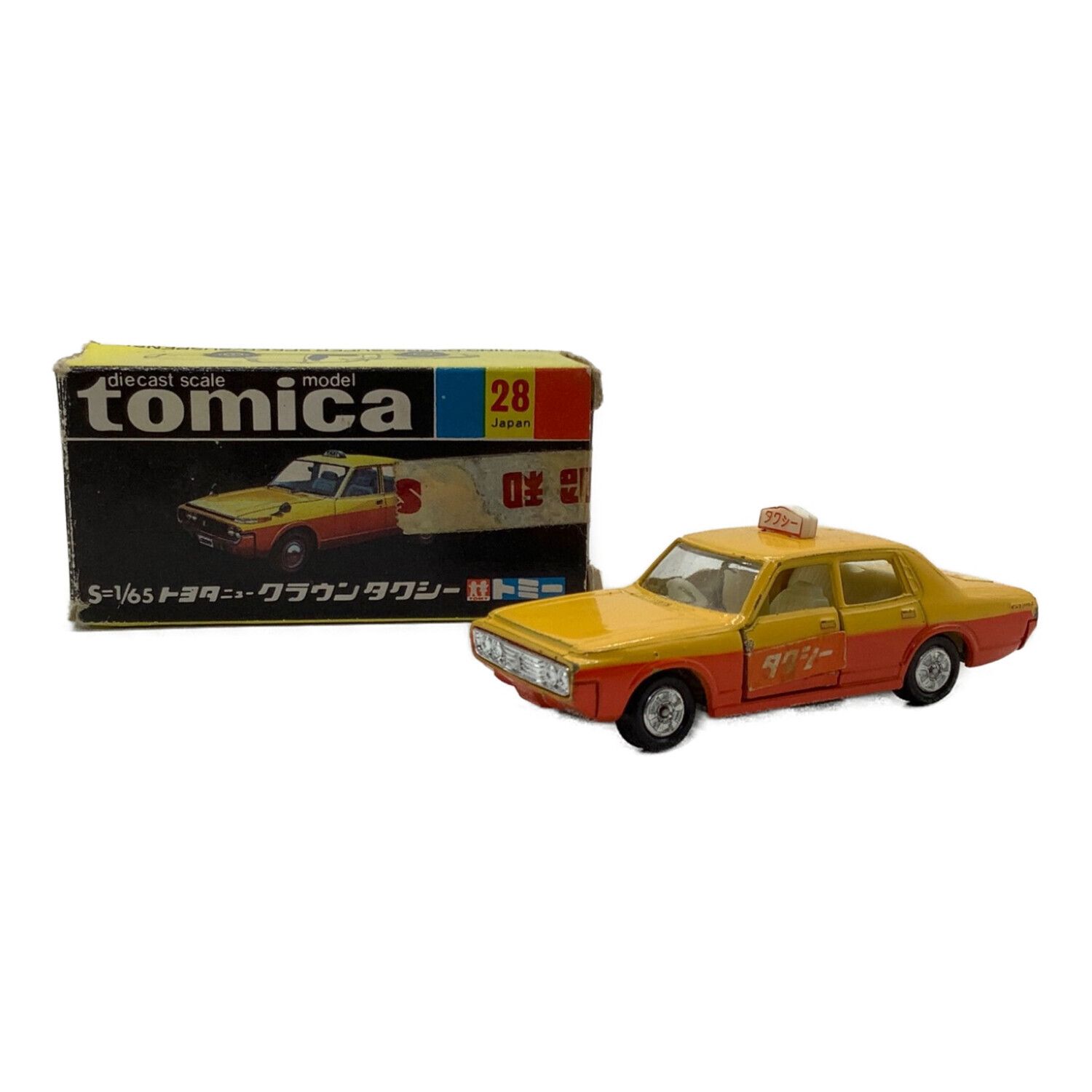 トミカ黒箱28-1 クラウンタクシー通常販売品(旧ホイール) - ミニカー