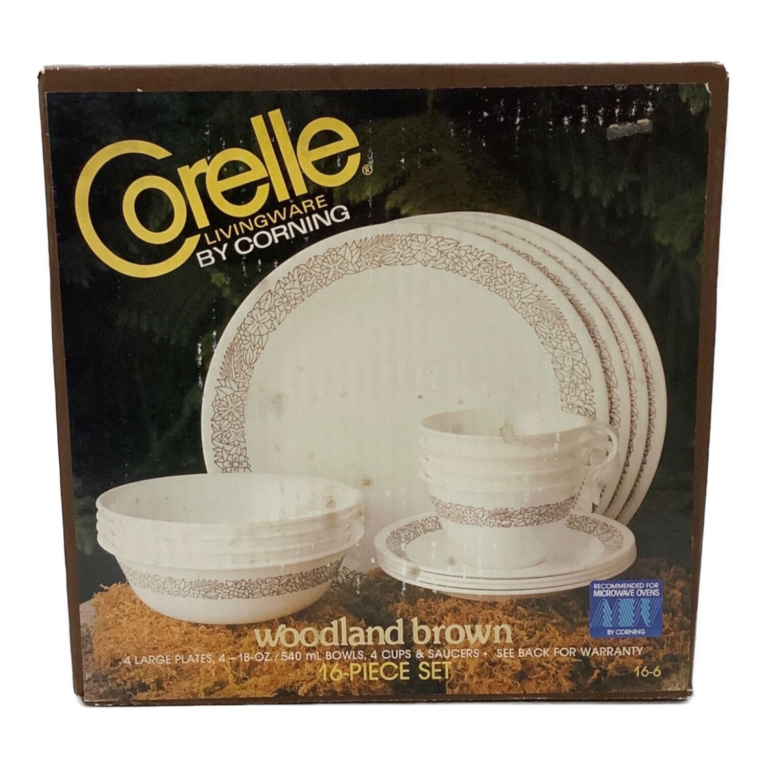 CORELLE (コレール) ヴィンテージ食器セット woodland brown 16ピース