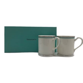 TIFFANY & Co. (ティファニー) マグカップ プラチナブルーバンド 2Pセット