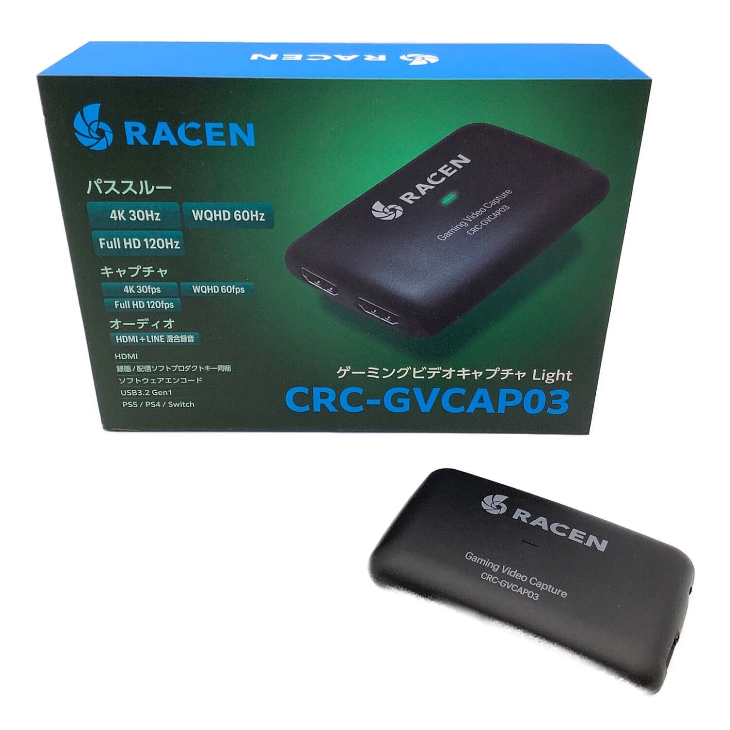 RACEN ゲーミングビデオキャプチャー CRC-GVCAP03 -｜トレファクONLINE