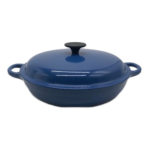 LE CREUSET (ルクルーゼ) 鍋 SIZE 26cm ブルー 浅型・キズ・ヨゴレ・蓋