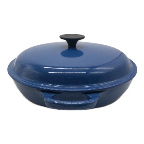 LE CREUSET (ルクルーゼ) 鍋 SIZE 26cm ブルー 浅型・キズ・ヨゴレ・蓋 