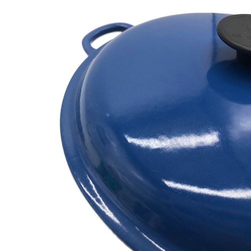 LE CREUSET (ルクルーゼ) 鍋 SIZE 26cm ブルー 浅型・キズ・ヨゴレ・蓋裏サビ・あり 本体のみ ビュッフェキャセロール