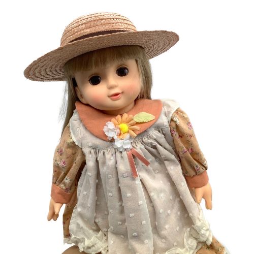 低価在庫HA43KC Sekiguchi 人形 セキグチ ジュジュ juju 全長 約34cm 抱き人形 大きな瞳にそばかす マドモアゼル 昭和レトロ 抱き人形、ベビー人形