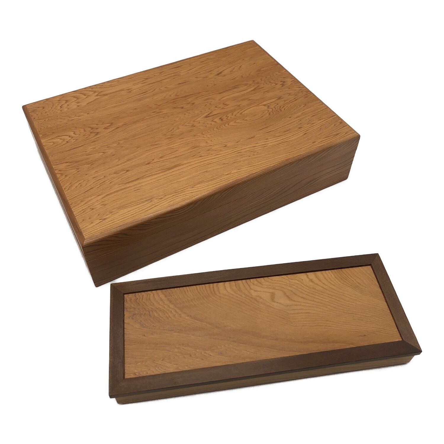 【通販卸値】屋久杉一枚板造りポリウレタン仕上げ硯箱：ｂ 木工、竹工芸