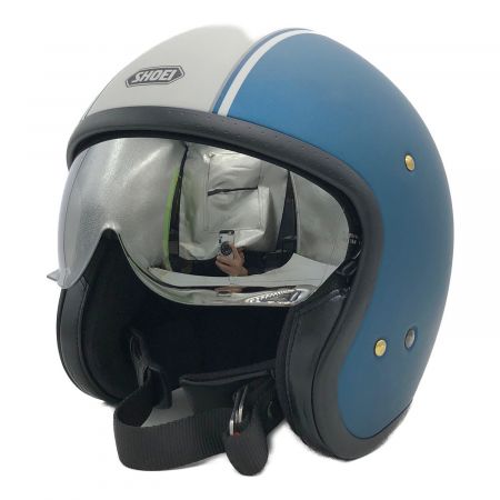 SHOEI (ショーエイ) バイク用ジェットヘルメット SIZE L ブルー×グレー J.CARBURETTOR 2022年製 PSCマーク(バイク用ヘルメット)有