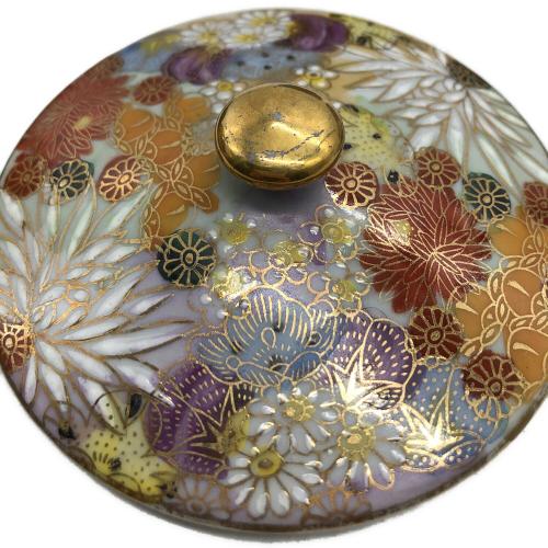 九谷章山 茶器セット 湯呑裏カケ 金彩ハガレ有 急須①蓋付湯呑③ 4Pセット