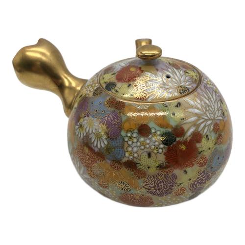 九谷章山 茶器セット 湯呑裏カケ 金彩ハガレ有 急須①蓋付湯呑③ 4Pセット