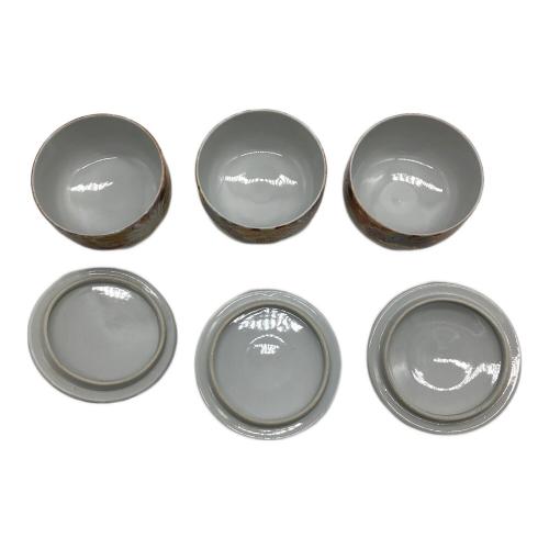 九谷章山 茶器セット 湯呑裏カケ 金彩ハガレ有 急須①蓋付湯呑③ 4Pセット