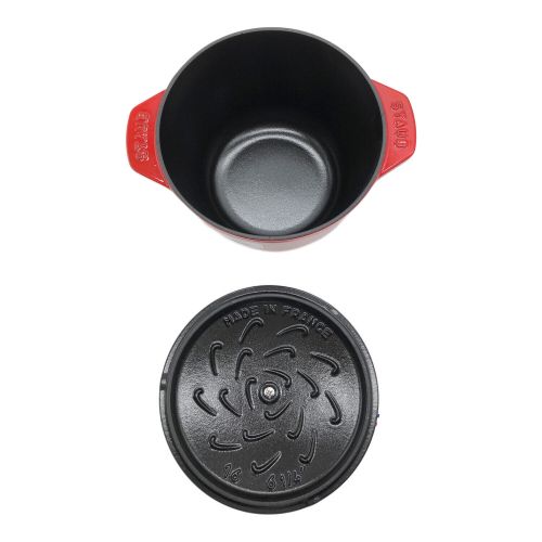 Staub (ストウブ) ホーロー鍋 レッド 16cm・チェリー 40511-828 ラ
