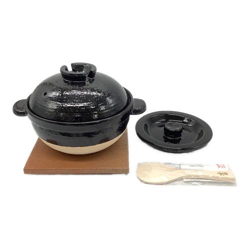 長谷園 伊賀焼 土鍋 ブラック 2合炊き SCT-03