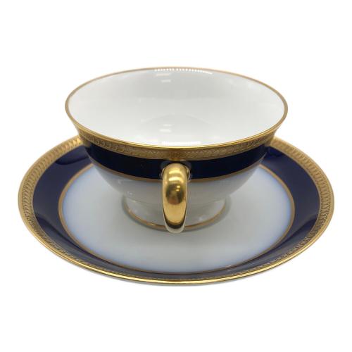 大倉陶園 (オオクラトウエン) ティーカップ&ソーサー 瑠璃片葉金蝕