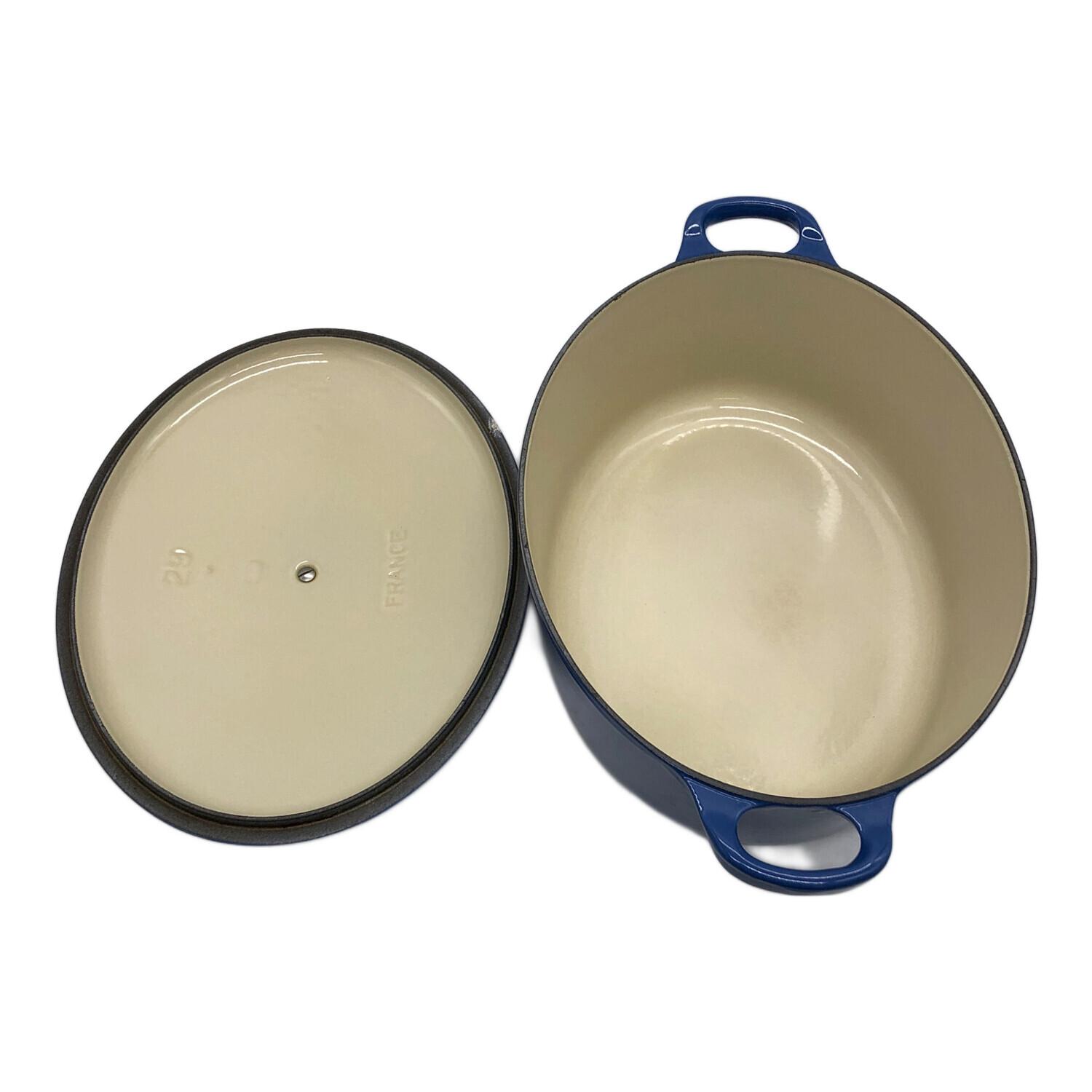 LE CREUSET (ルクルーゼ) 鍋 ブルー 蓋裏に一部サビ、一部汚れ有