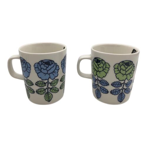 marimekko (マリメッコ) マグカップ 廃盤品 ブルーとグリーン ヴィヒキルース 2Pセット