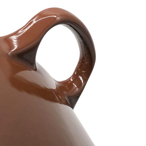 LE CREUSET (ルクルーゼ) 両手鍋 SIZE 24 ブラウン 蓋裏にややサビ有