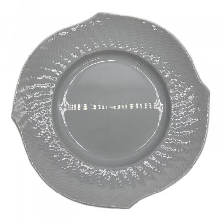 マイセン　ホワイトプレート 装飾的なエッジ　一級品　縦約19センチ横約19センチ 000000029470b.jpg