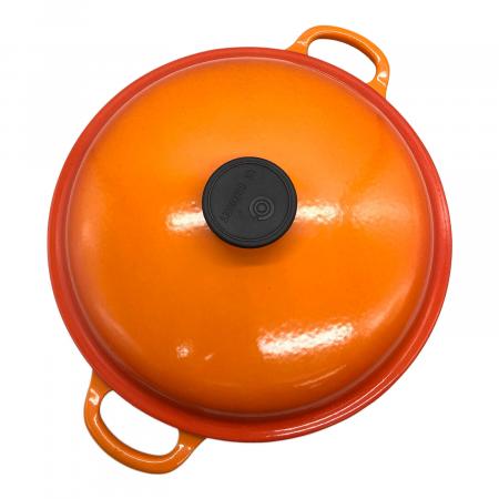 【美品】LE CREUSET　ビュッフェキャセロール　オレンジ　26cm Amazon｜ビュッフェ・キャセロール 26cm オレンジ｜両手鍋