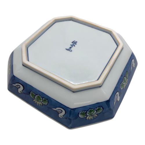 源右衛門窯 (ゲンエモンガマ) 八角鉢 染錦水鳥図