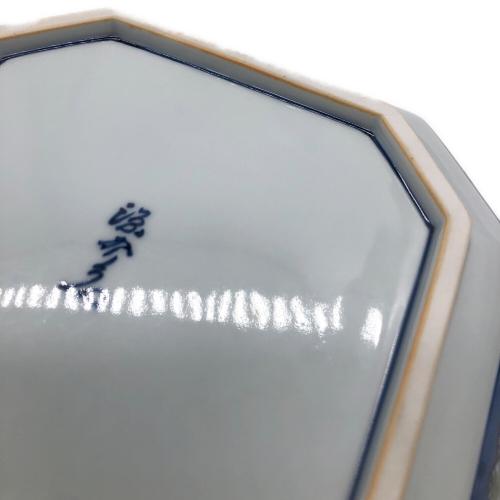 源右衛門窯 (ゲンエモンガマ) 八角鉢 染錦水鳥図