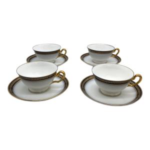 大倉陶園 (オオクラトウエン) カップ&ソーサー 金彩ハガレ有 ゴールドウィング 4Pセット