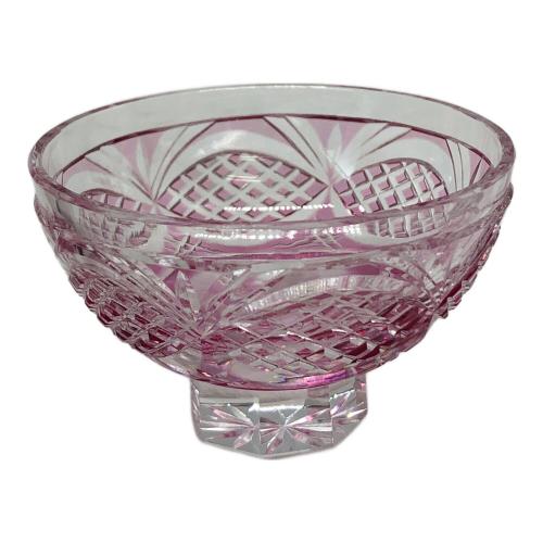 薩摩切子 剣而松笠文.