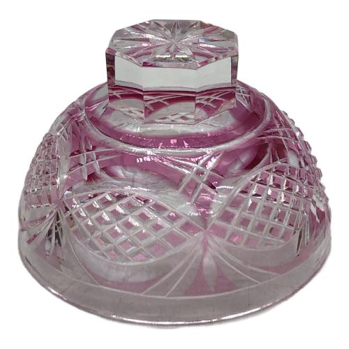 薩摩切子 剣而松笠文.