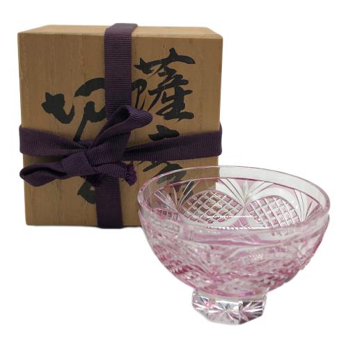 薩摩切子 剣而松笠文.