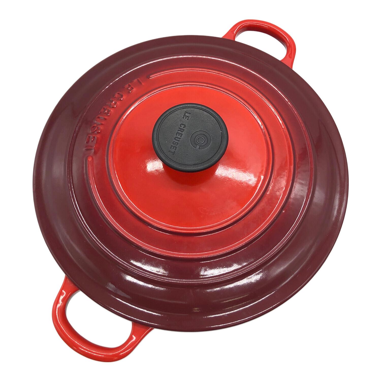 LE CREUSET (ルクルーゼ) 両手鍋 SIZE 24cm レッド ホーロー