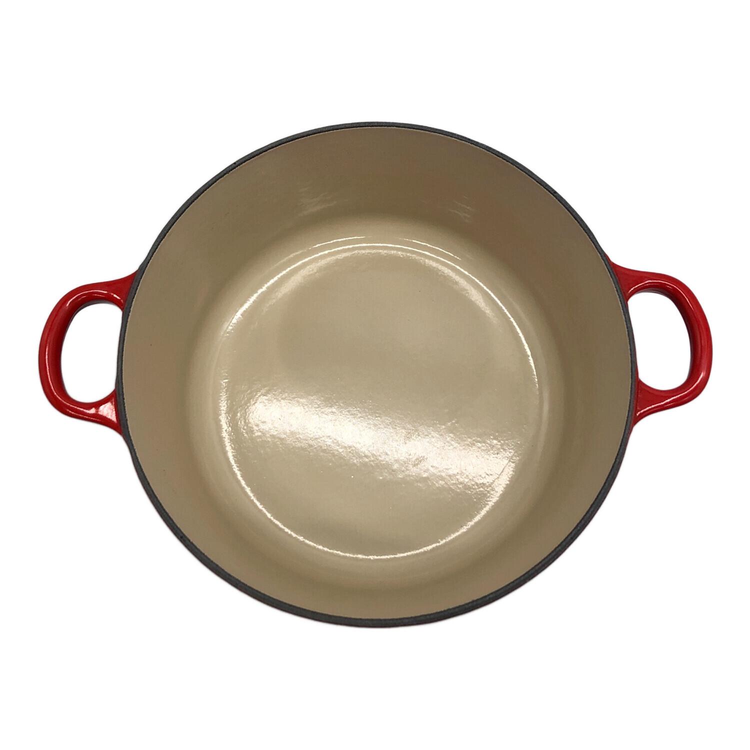 LE CREUSET (ルクルーゼ) 両手鍋 SIZE 24cm レッド ホーロー