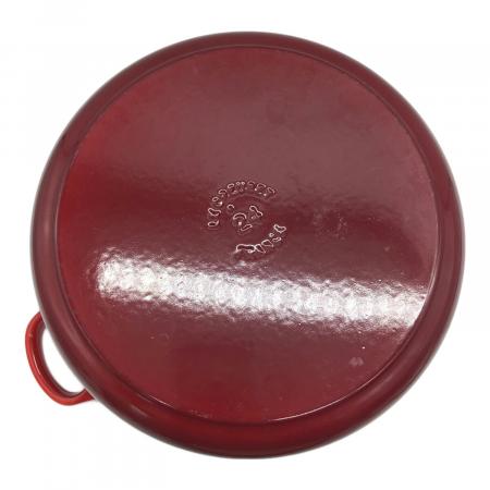 LE CREUSET (ルクルーゼ) 両手鍋 SIZE 24cm レッド ホーロー