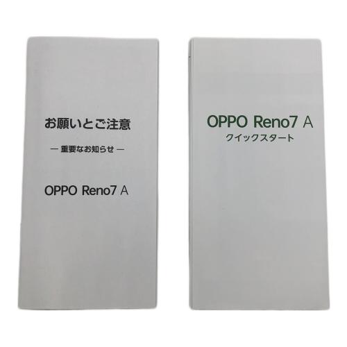 OPPO （オッポ）Reno7 A A2010P サインアウト確認済 863355061997395 ○ Y!mobile 修理履歴無し 128GB ー 程度:Bランク 2022年発売 Blancco社データ消去済み