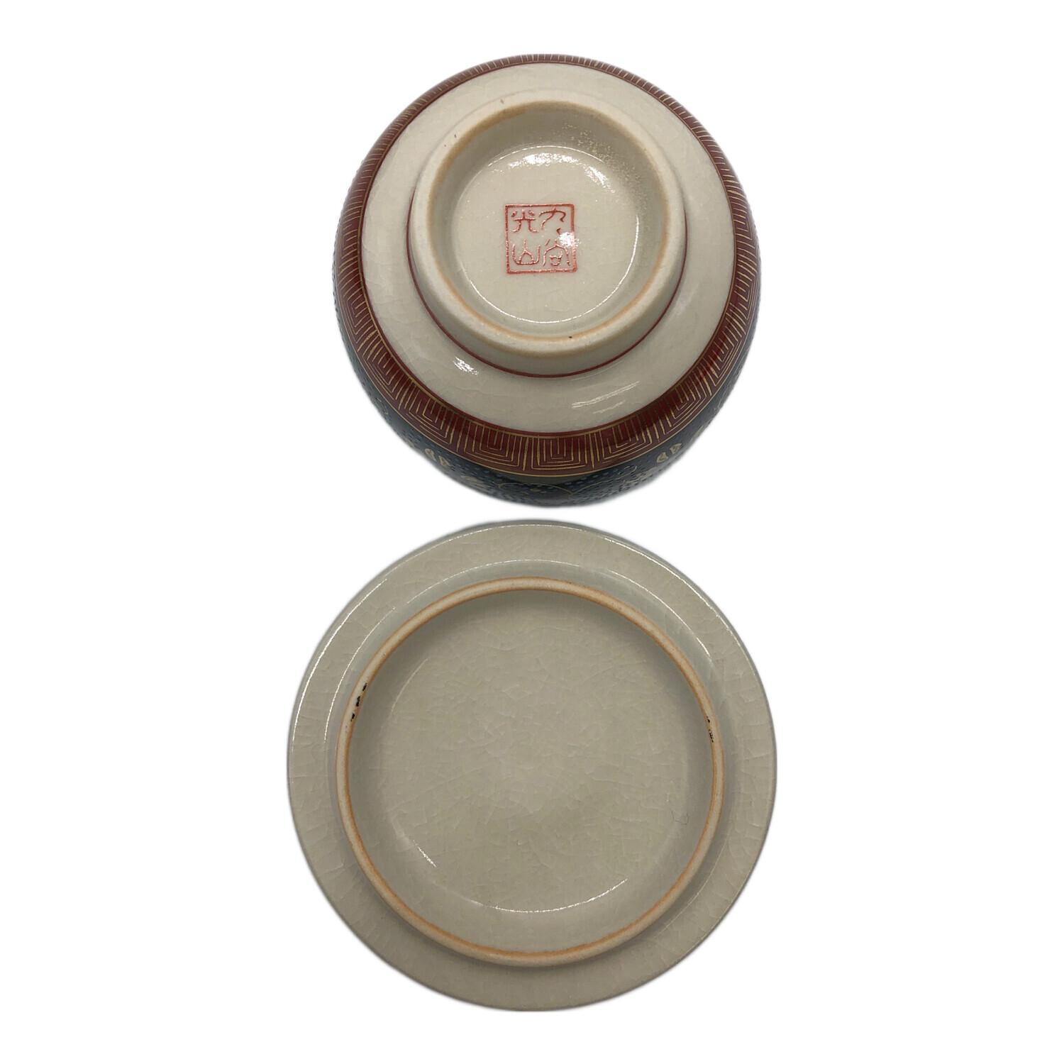 九谷焼 (クタニヤキ) 十客蓋付茶器揃 青粒鉄仙 急須①蓋付湯呑⑩