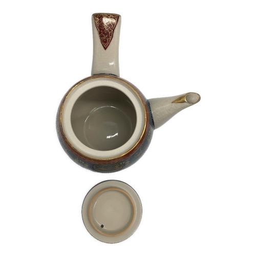 九谷焼 (クタニヤキ) 十客蓋付茶器揃 青粒鉄仙 急須①蓋付湯呑⑩