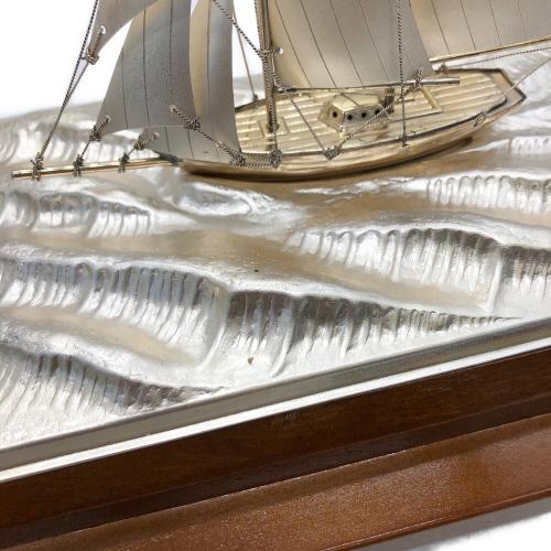 真作】銀製 武比古作 ヨット 帆船 ガラスケース付 スターリング
