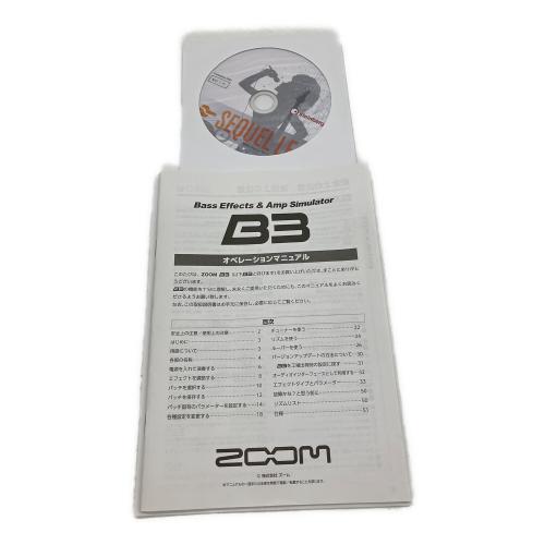 ZOOM (ズーム) エフェクター B3 マニュアル,ACアダプター付