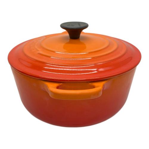 LE CREUSET (ルクルーゼ) 両手鍋 オレンジ ココット・ロンド SIZE 20cm