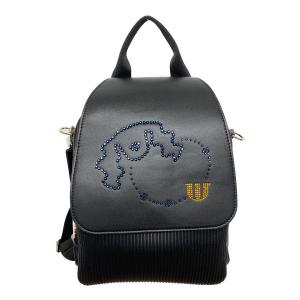 M U SPORTS (エムユースポーツ) デュアルレザービジューロイヤルバックパック 703U2058 ブラック