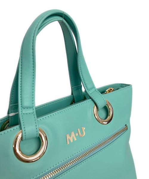 M U SPORTS (エムユースポーツ) デュアルレザービジューロイヤルハンドバック ミントグリーン サイズ:FREE 未使用品