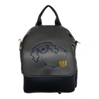 M U SPORTS (エムユースポーツ) デュアルレザービジューロイヤルバックパック 703U2058 ブラック