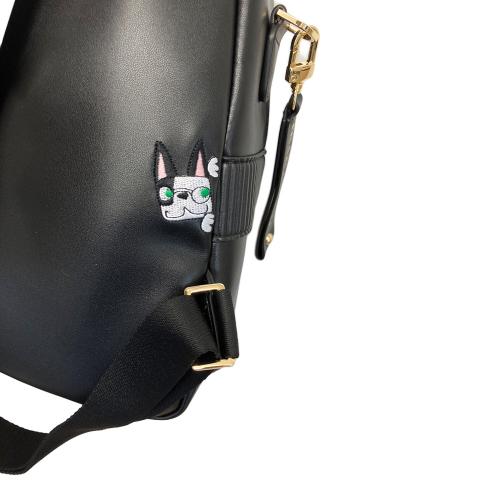 M U SPORTS (エムユースポーツ) デュアルレザービジューロイヤルバックパック 703U2058 ブラック