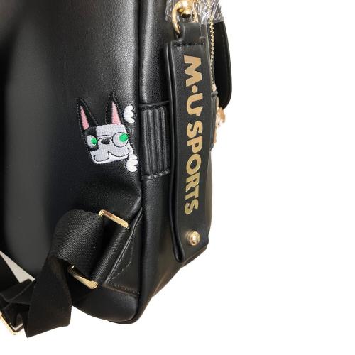 M U SPORTS (エムユースポーツ) デュアルレザービジューロイヤルバックパック 703U2058 ブラック
