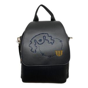 M U SPORTS (エムユースポーツ) デュアルレザービジューロイヤルバックパック 703U2058 ブラック