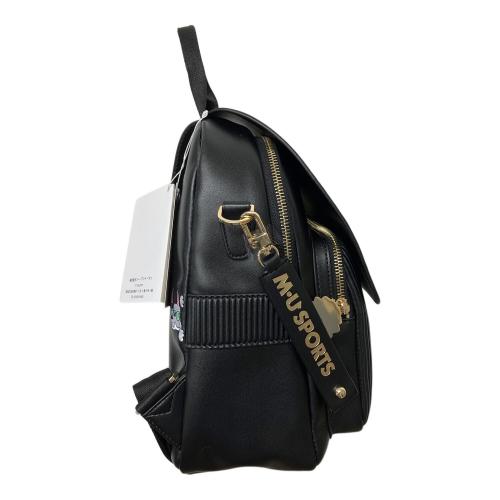 M U SPORTS (エムユースポーツ) デュアルレザービジューロイヤルバックパック 703U2058 ブラック