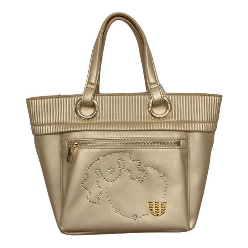 M U SPORTS (エムユースポーツ) デュアルレザービジューロイヤルハンドバック 703U2056 ベージュ