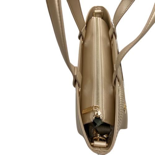 M U SPORTS (エムユースポーツ) デュアルレザービジューロイヤルハンドバック 703U2056 ベージュ