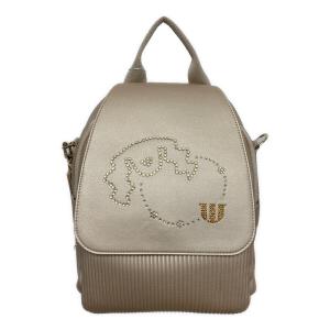 M U SPORTS (エムユースポーツ) デュアルレザービジューロイヤルバックパック 703U2058 ベージュ