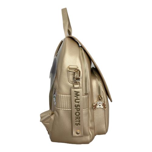 M U SPORTS (エムユースポーツ) デュアルレザービジューロイヤルバックパック 703U2058 ベージュ
