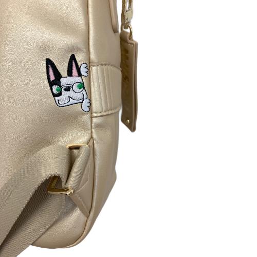 M U SPORTS (エムユースポーツ) デュアルレザービジューロイヤルバックパック 703U2058 ベージュ