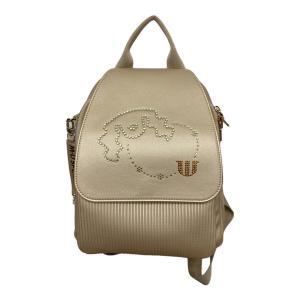 M U SPORTS (エムユースポーツ) デュアルレザービジューロイヤルバックパック 703U2058 ベージュ